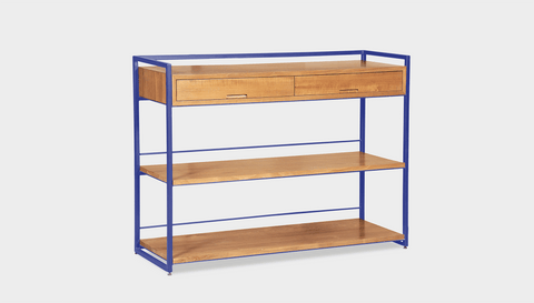 reddie-raw shelf 120W x 40D x 90H *cm / Wood Teak~Oak / Metal~Navy Suzy Console Unit