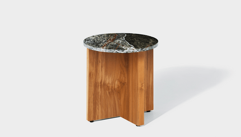 reddie-raw Side Table 45dia x 45H *cm / Stone~Forest Green / Wood Teak~Natural Bob Side Table Round