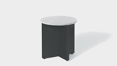 reddie-raw Side Table 45dia x 45H *cm / Stone~White Veined Marble / Metal~Grey Bob Side Table Round
