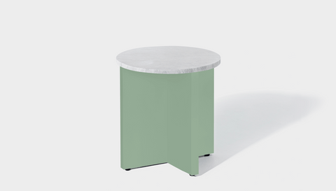 reddie-raw Side Table 45dia x 45H *cm / Stone~White Veined Marble / Metal~Mint Bob Side Table Round