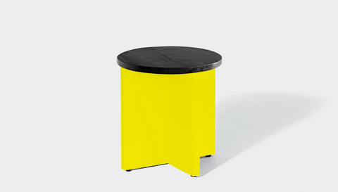reddie-raw Side Table 45dia x 45H *cm / Wood Teak~Black / Metal~Yellow Bob Side Table Round