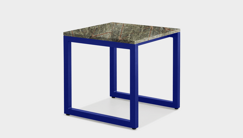 reddie-raw square side table 45W x 45D x 45H *cm / Stone~Forest Green / Metal~Navy Suzy Side Table Square