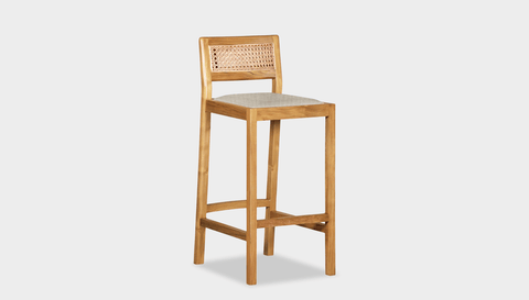 reddie-raw stool BAR 42W x 47D x 100H (75H seat) / Wood Teak~Oak / Fabric~Vienna Custard Rita Bar Stool