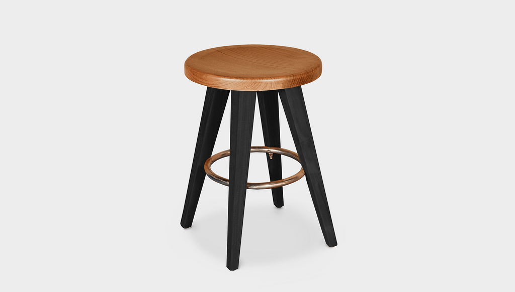 reddie-raw stool Wood Teak~Natural / Wood Teak~Black Vinny Stool