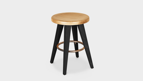 reddie-raw stool Wood Teak~Oak / Wood Teak~Black Vinny Stool