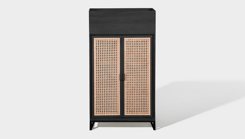 reddie-raw storage cupboard 60W x 45D x 110H *cm (with planter box) / Wood Teak~Black / Metal~Black NCW Storage Wood Unit with and without planter