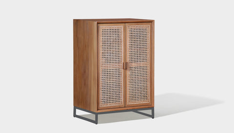 reddie-raw storage cupboard 60W x 45D x 90H *cm (no planter box) / Wood Teak~Natural / Metal~Grey NCW Storage Wood Unit with and without planter