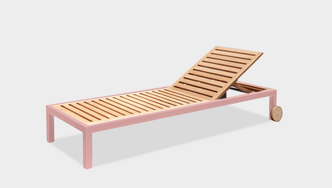 reddie-raw sun lounger 200W x 70D x 30H *cm / Wood Teak~Natural / Metal~Pink Suzy Outdoor Sun Lounger