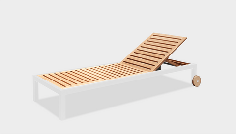 reddie-raw sun lounger 200W x 70D x 30H *cm / Wood Teak~Natural / Metal~White Suzy Outdoor Sun Lounger