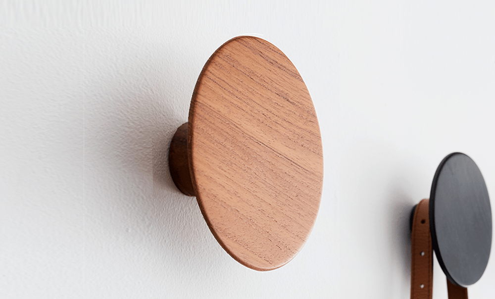 reddie-raw wall hooks 13dia x 4H *cm / Wood Teak~Natural Coin Wall Hook