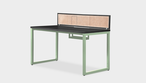 reddie-raw workstation (120 x 60 x 75 H) *cm (price incl. 25H screen & cable tray) / Wood-Veneer~Black / Metal~Mint NCW Single Workstation Desk