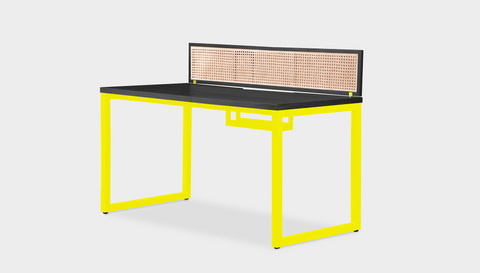 reddie-raw workstation (120 x 60 x 75 H) *cm (price incl. 25H screen & cable tray) / Wood-Veneer~Black / Metal~Yellow NCW Single Workstation Desk