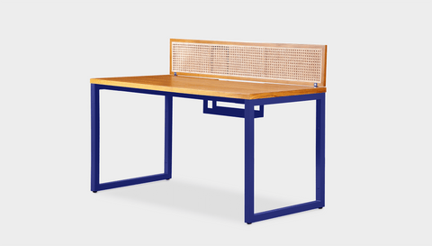 reddie-raw workstation (120 x 60 x 75 H) *cm (price incl. 25H screen & cable tray) / Wood-Veneer~Oak / Metal~Navy NCW Single Workstation Desk