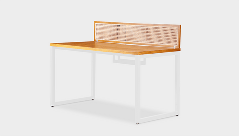 reddie-raw workstation (120 x 60 x 75 H) *cm (price incl. 25H screen & cable tray) / Wood-Veneer~Oak / Metal~White NCW Single Workstation Desk