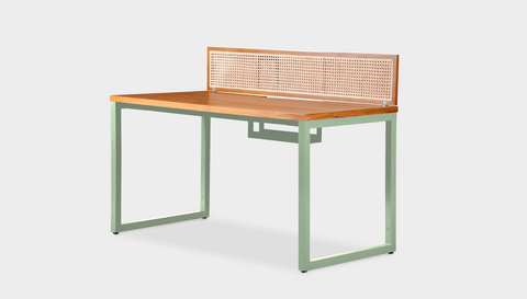 reddie-raw workstation (120 x 60 x 75 H) *cm (price incl. 25H screen & cable tray) / Wood-Veneer~Teak / Metal~Mint NCW Single Workstation Desk